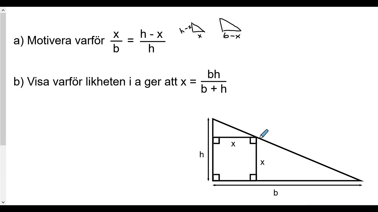Matematik 2b: Bevis med likformighet