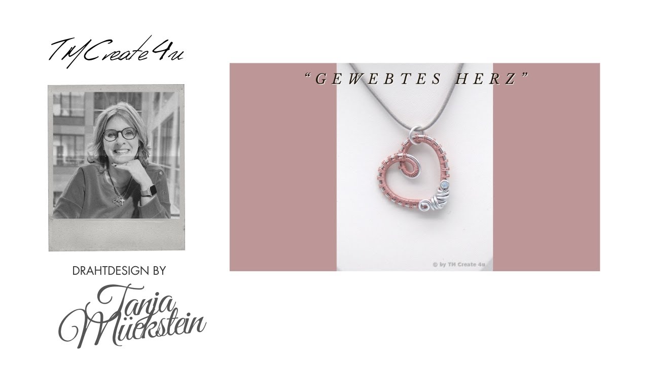 Gewebtes Herz - Kettenanhänger - Wire Weave/Wire Wrap - Valentinstag/Muttertag