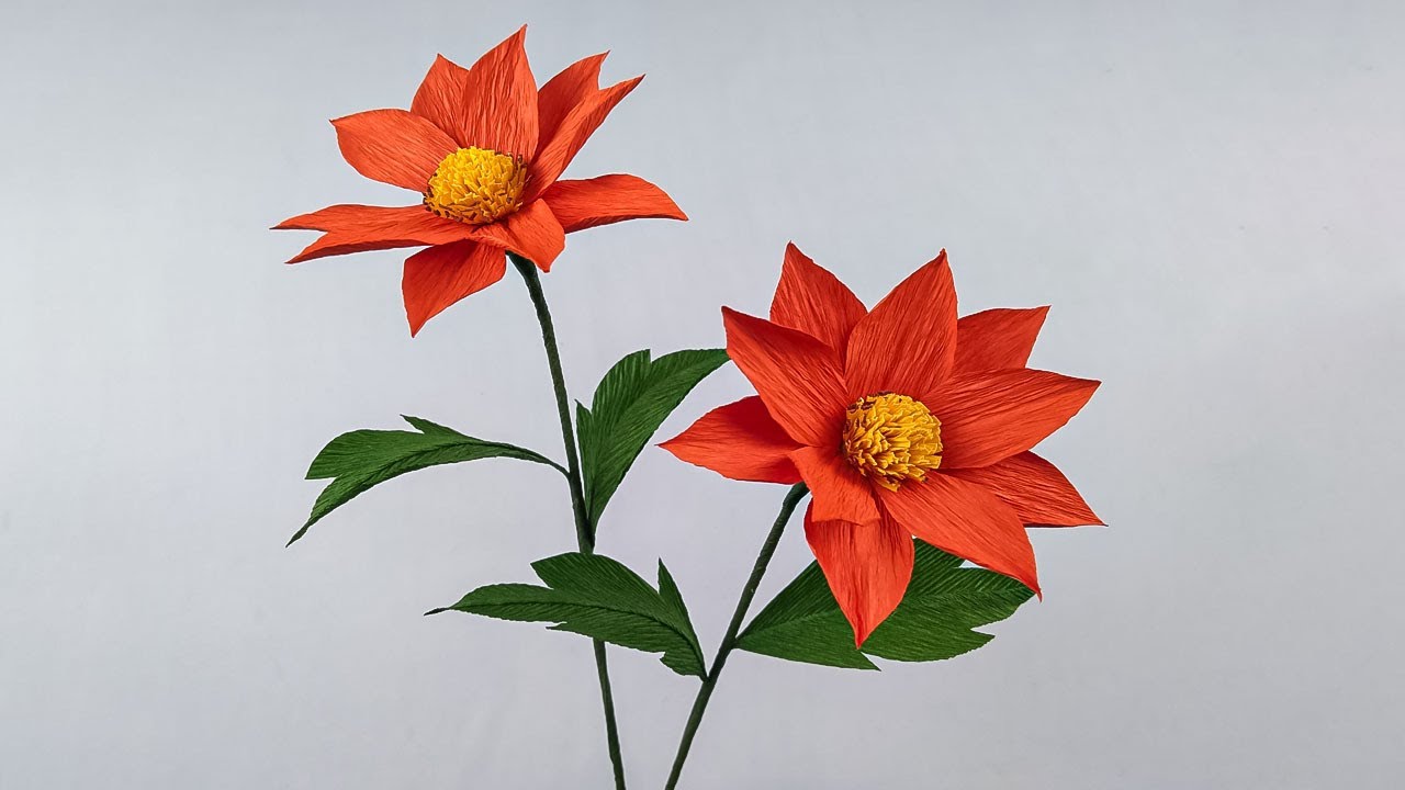 How to Make Mexican Sunflower Paper Flower From Crepe Paper Crafts