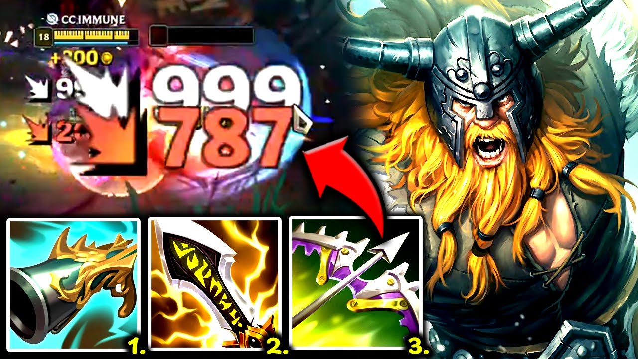 OLAF TOP BUT I LITERALLY 1V5 THE ENTIRE LATE GAME (2K+ CRITS🤣) - S14 Olaf TOP Gameplay Guide