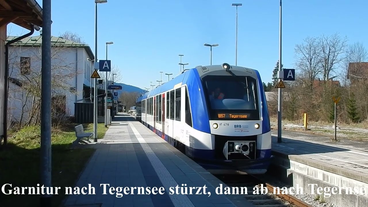 Bayerische Oberlandbahn Bahnhof Schaftlach Kuppeln Fl&uuml;geln Eisenbahn Bayern