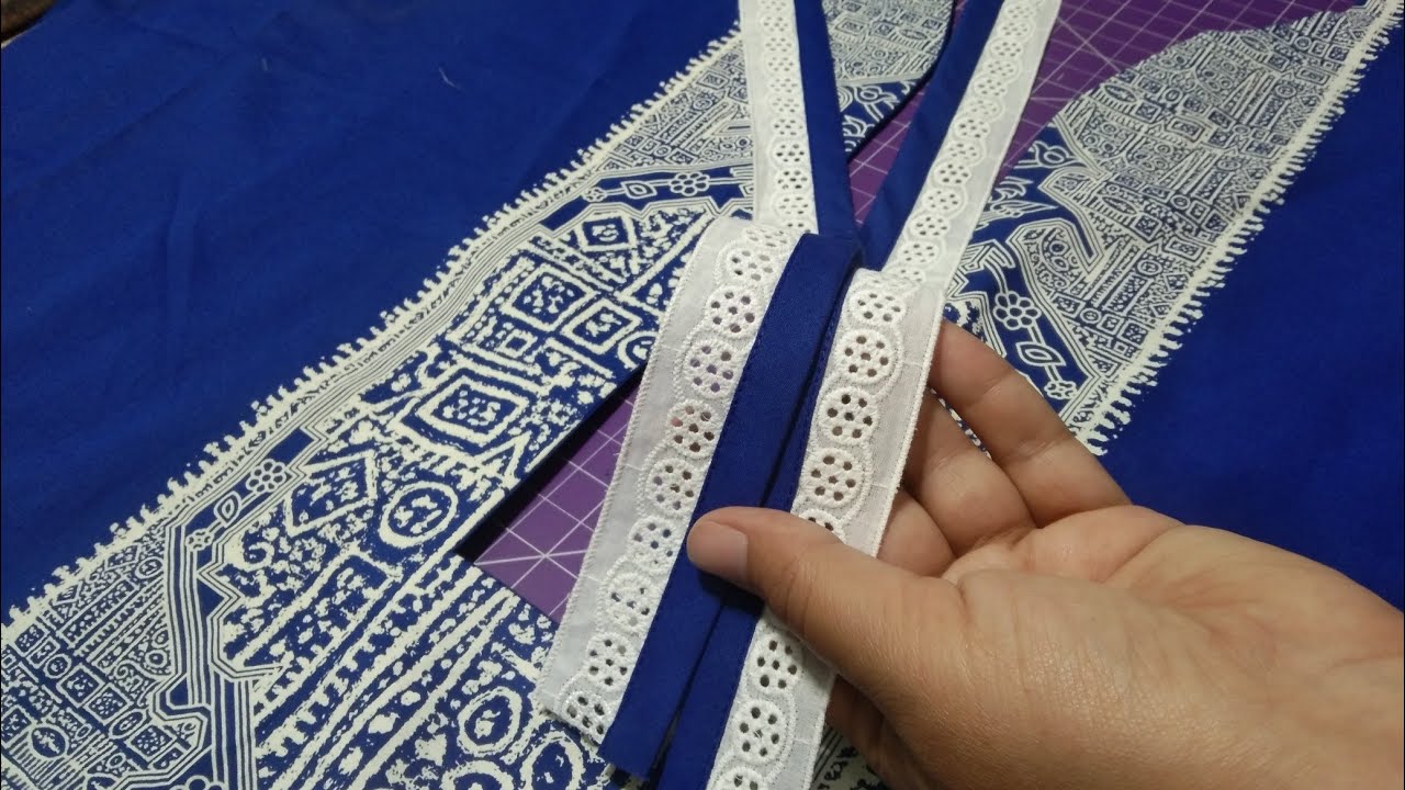 🌺Chicken lace overlap neckline🌺sewing for beginners