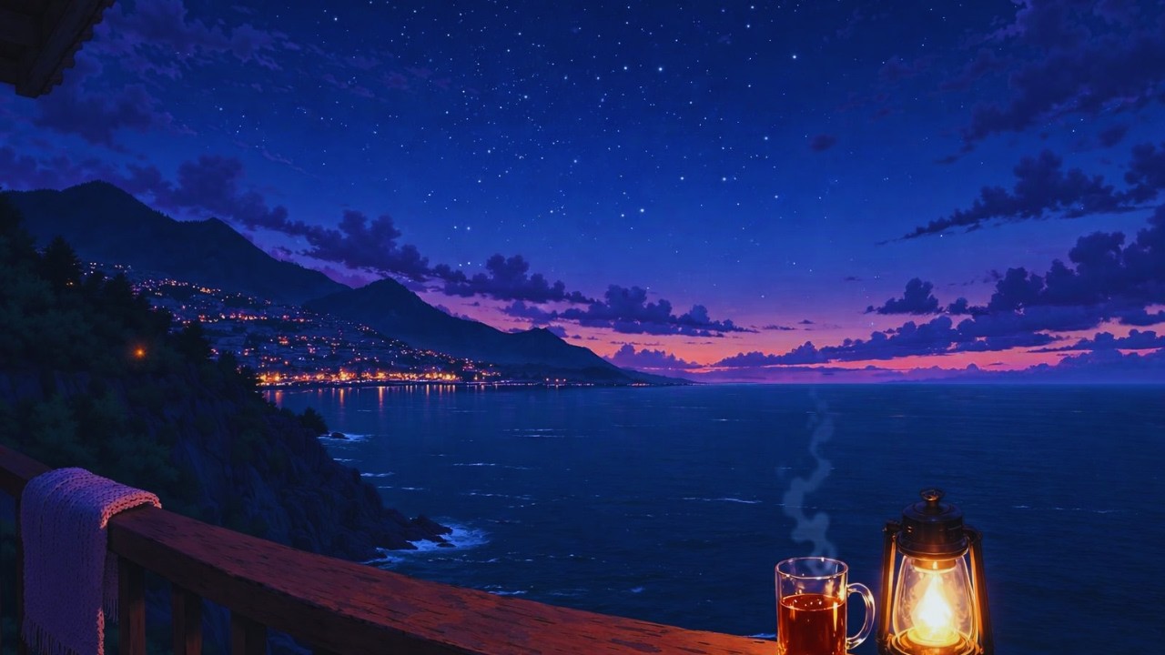 3 Hour Deep Sleep Ambient Music 🌌 Cozy Night Ocean Ambience for Relaxation & Stress Relief