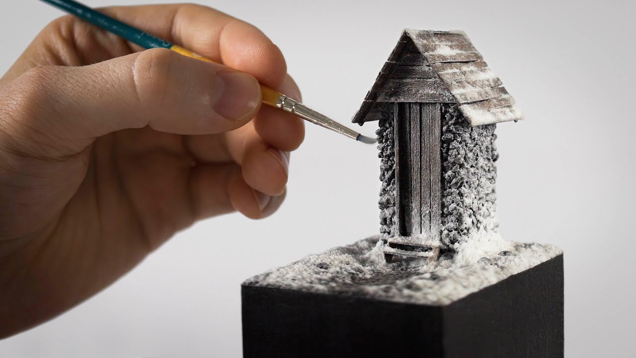 Snowy Stone Outhouse - 1/48 Diorama