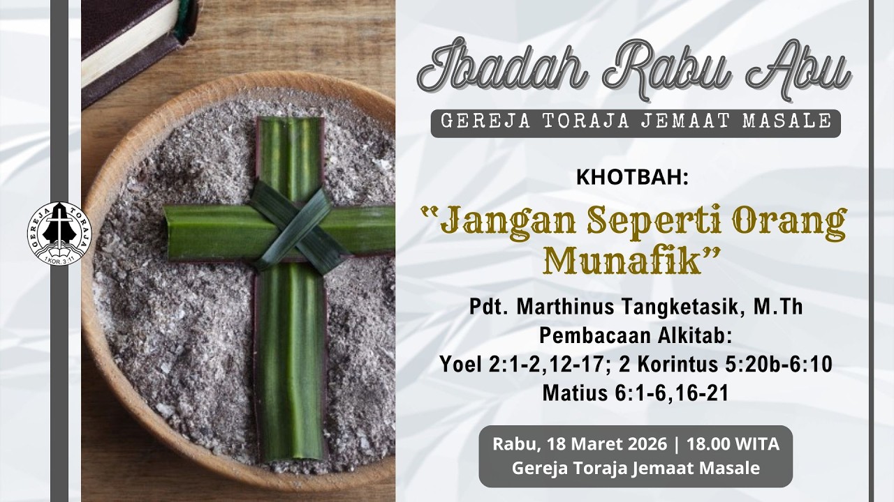 🔴 Ibadah Rabu Abu Jemaat Masale | Rabu, 18 Februari 2026 | 18.00 WITA