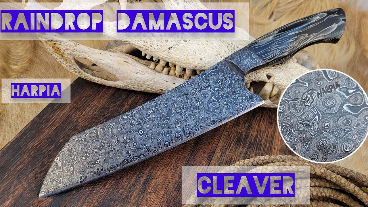 Raindrop Damascus Cleaver
