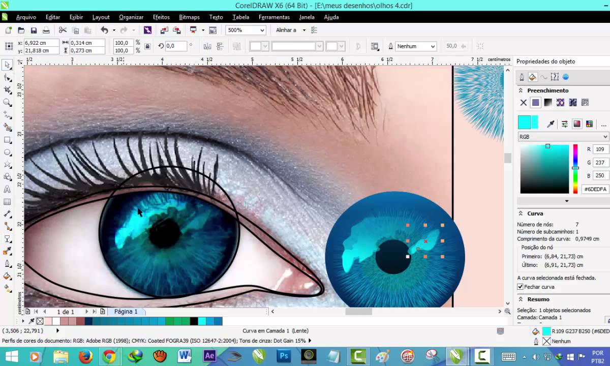 fazendo um olho realista no CorelDraw X6