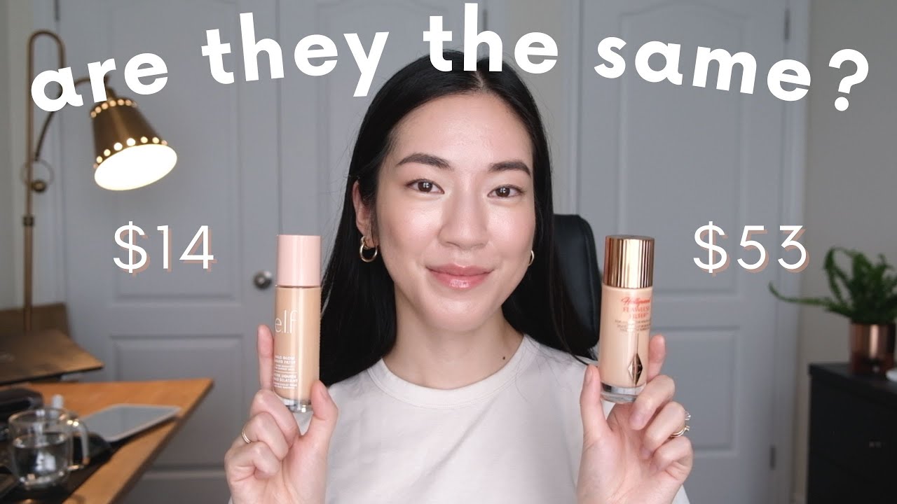 Is e.l.f.'s halo glow liquid filter a dupe for Charlotte Tilbury's Hollywood flawless filter?