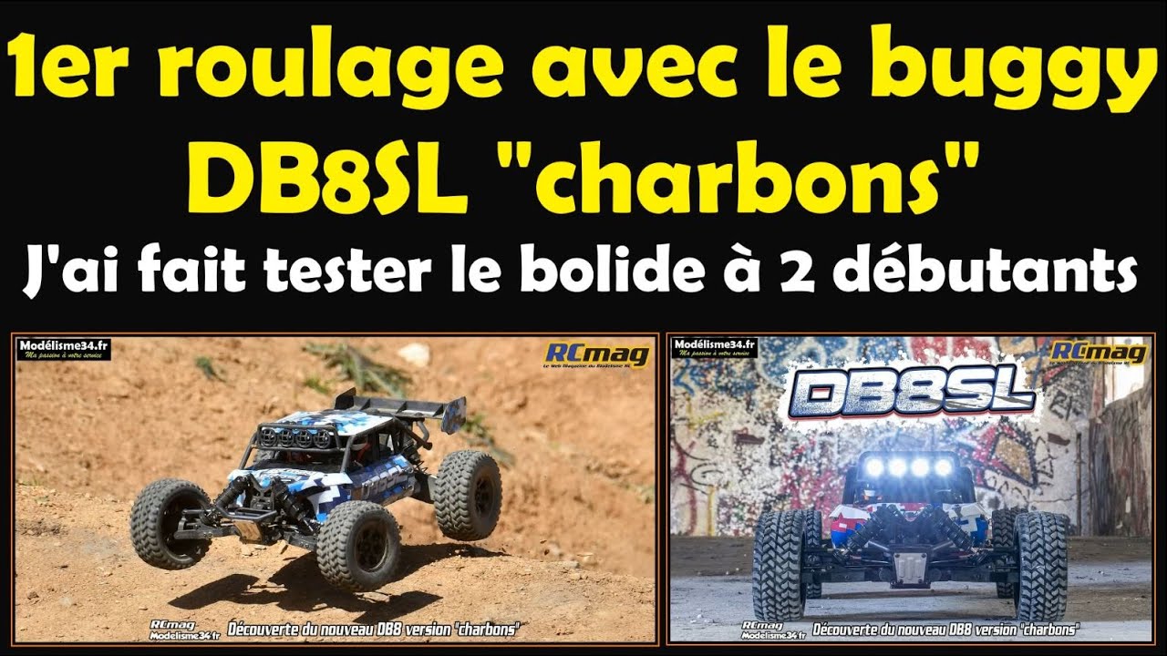1er essai du buggy TT 1/8 DB8SL avec 2 pilotes testeurs débutants pour bien le solliciter ...