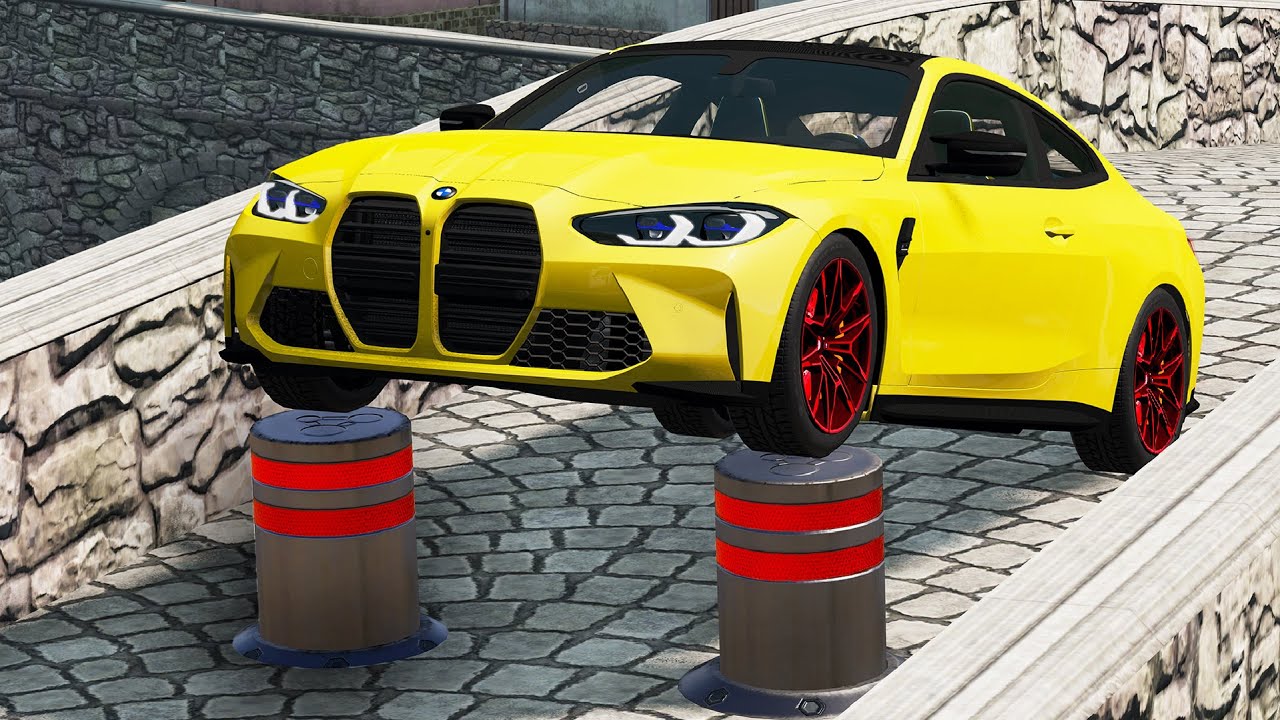 Cars vs Bollards - BeamNG Drive