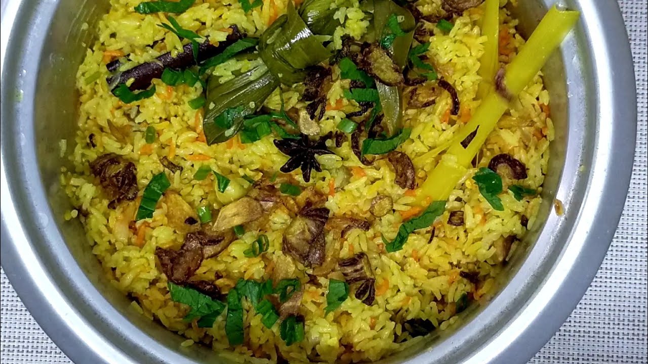 RESEPI BUAT NASI MINYAK CARA MOKTIH tips guna beras biasa pun nampak cantik dan sedap