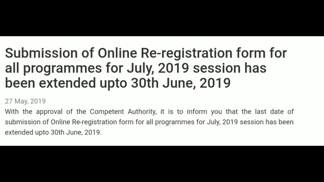 Ignou Re-registration Extended | Ignou Guru | 2018-19