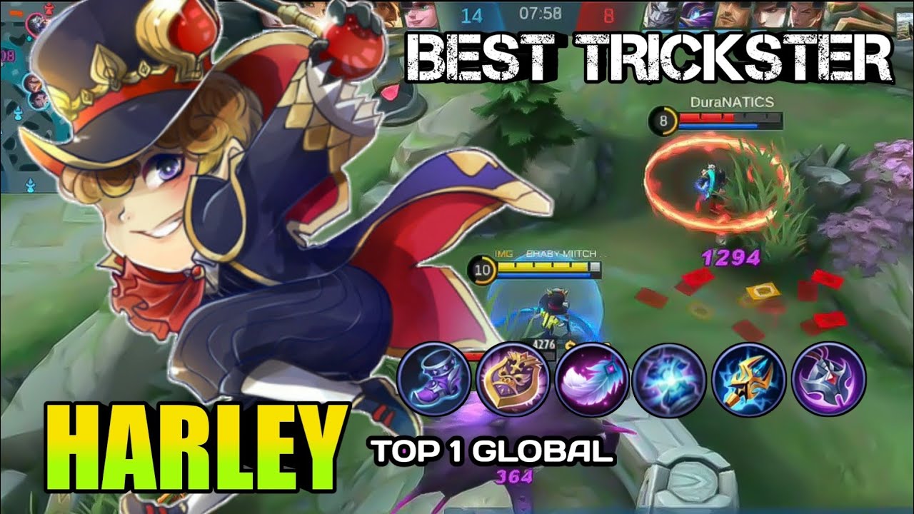 HARLEY TOP 1 GLOBAL GAMEPLAY | Harley best build and emblem 2020 - mobile legends