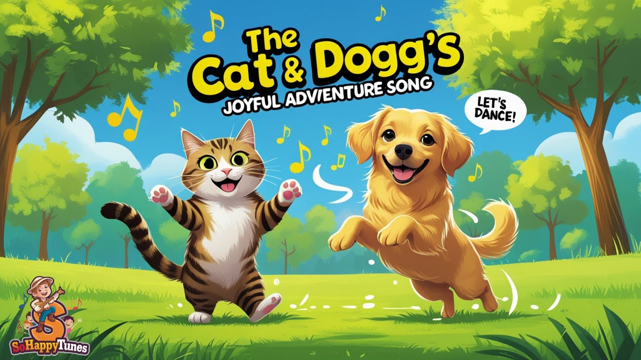 The Cat & Dog's Joyful Adventure Song | Playful Pets: Cat and Dog Friendship