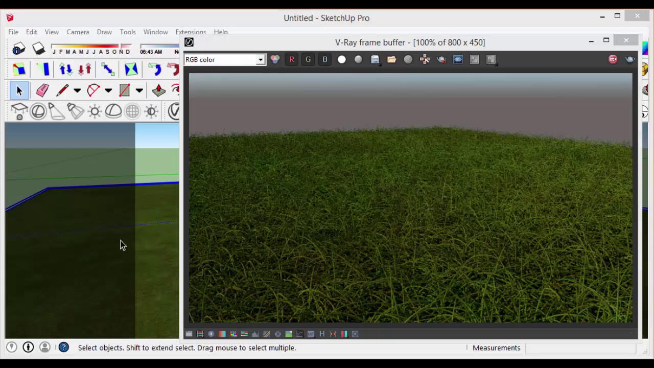 Como criar grama no Vray 3.4 para Sketchup