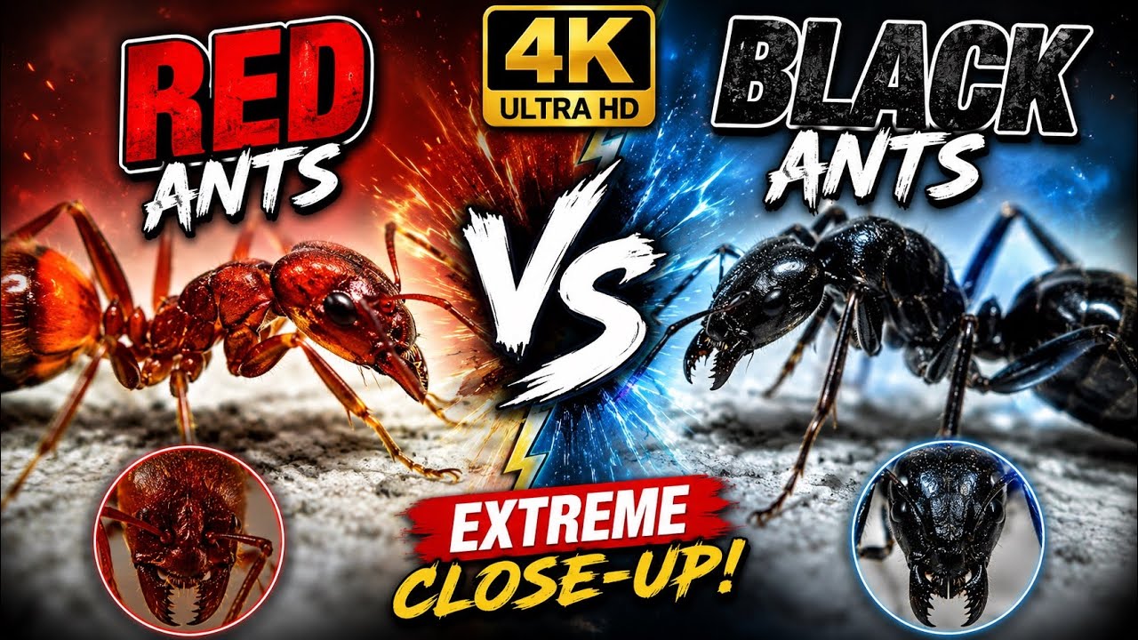🐜 Red vs Black Ants in 4K | Extreme Macro Close Up 🐜