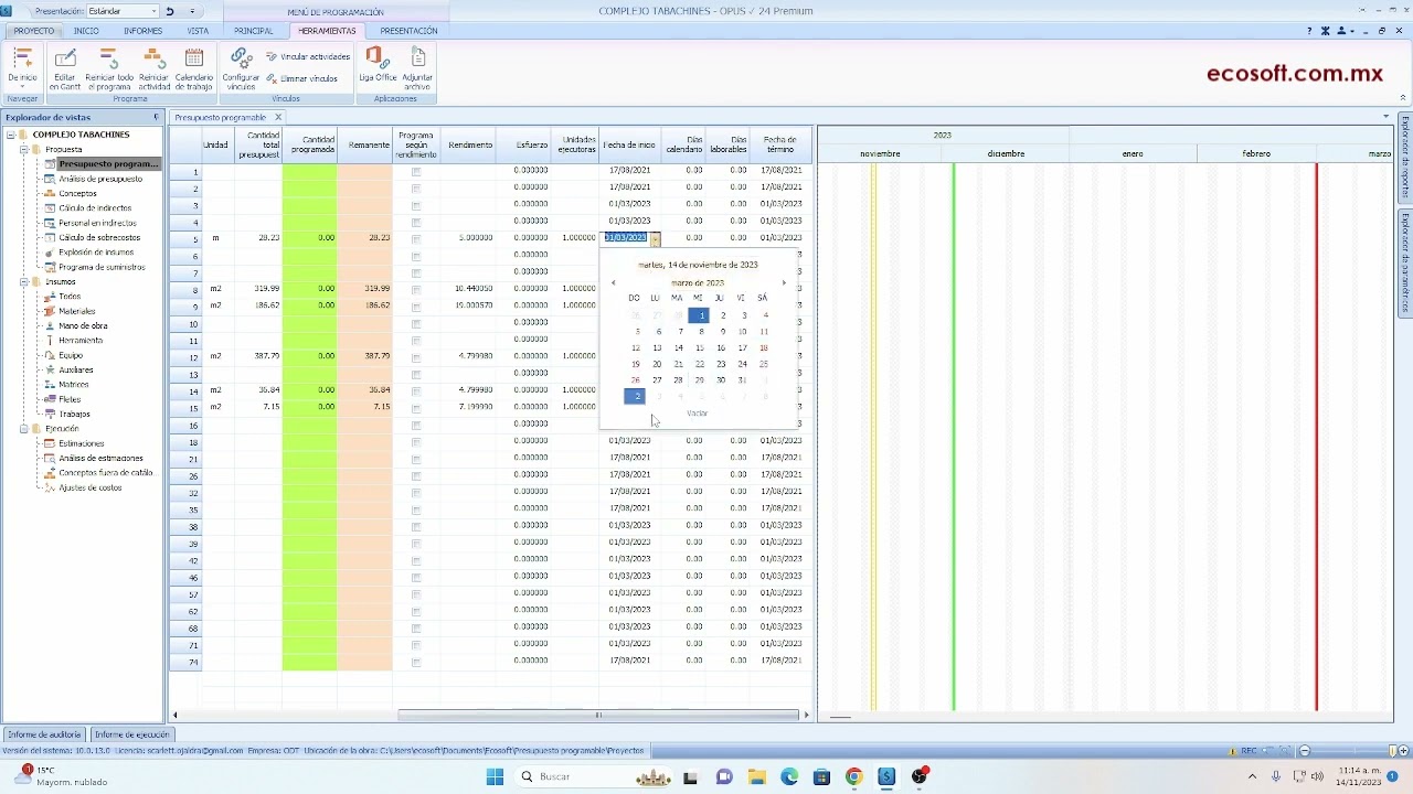 NUEVO OPUSV24 PREMIUM  Programa de obra parte 1