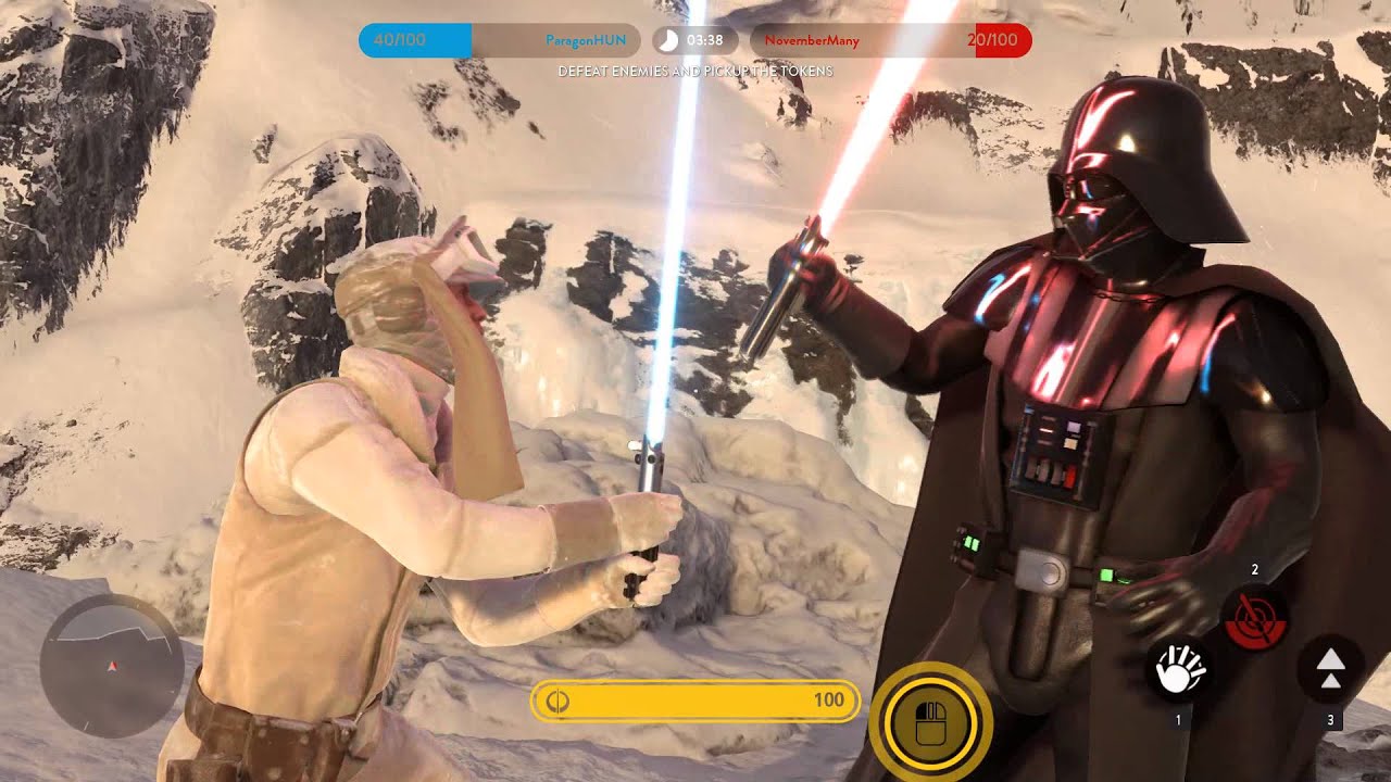 Star Wars Battlefront-Battles:Hero Battle on Hoth[Luke vs. Vader] (1080p,60fps) PC