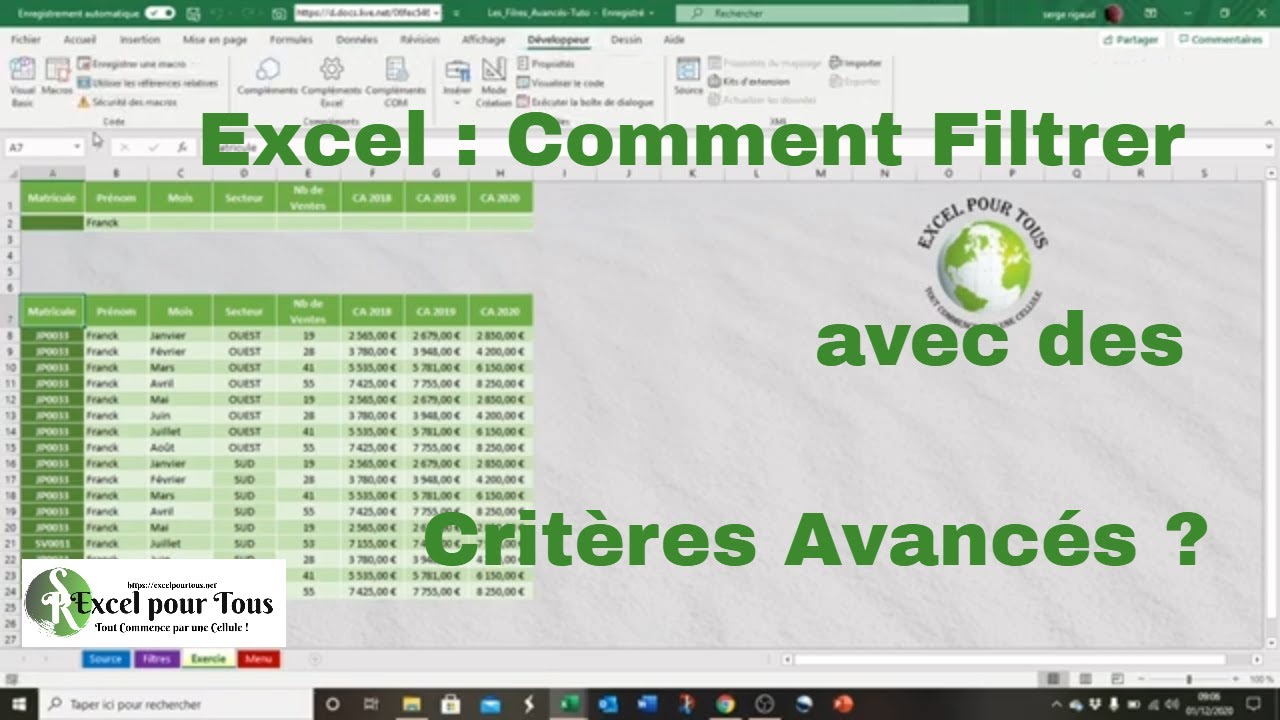 ✅ EXCEL VBA GRATUIT : Comment automatiser  les Filtres avec des critères avancés ?