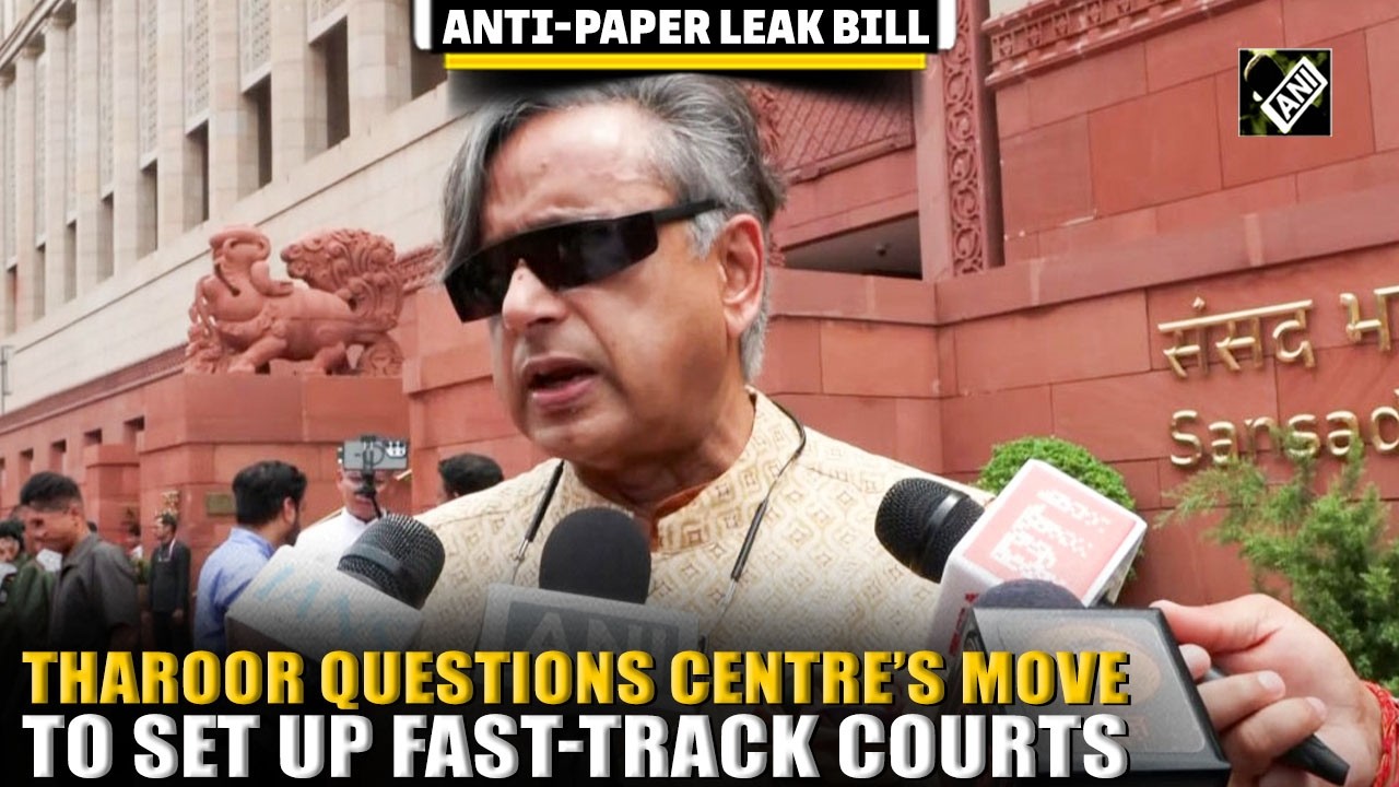 Tharoor raises big question to Centre over setting up of fast-track courts to deal with paper leaks