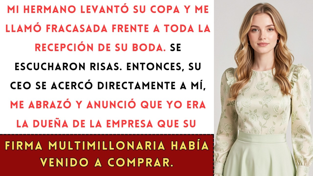 Mi hermano me llamó fracasada en su boda—hasta que su CEO me abrazó y anunció que mi empresa valía..