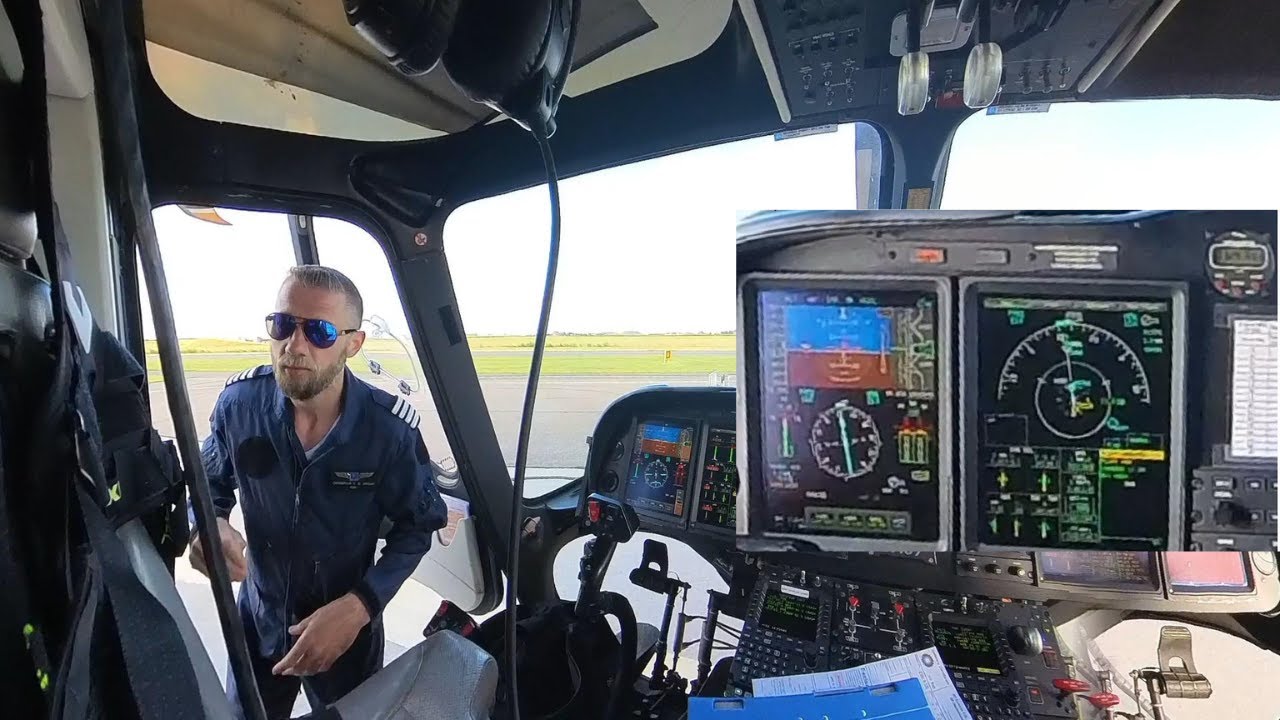 Offshore flight AW139 North Sea, with actual (small) emergency. 