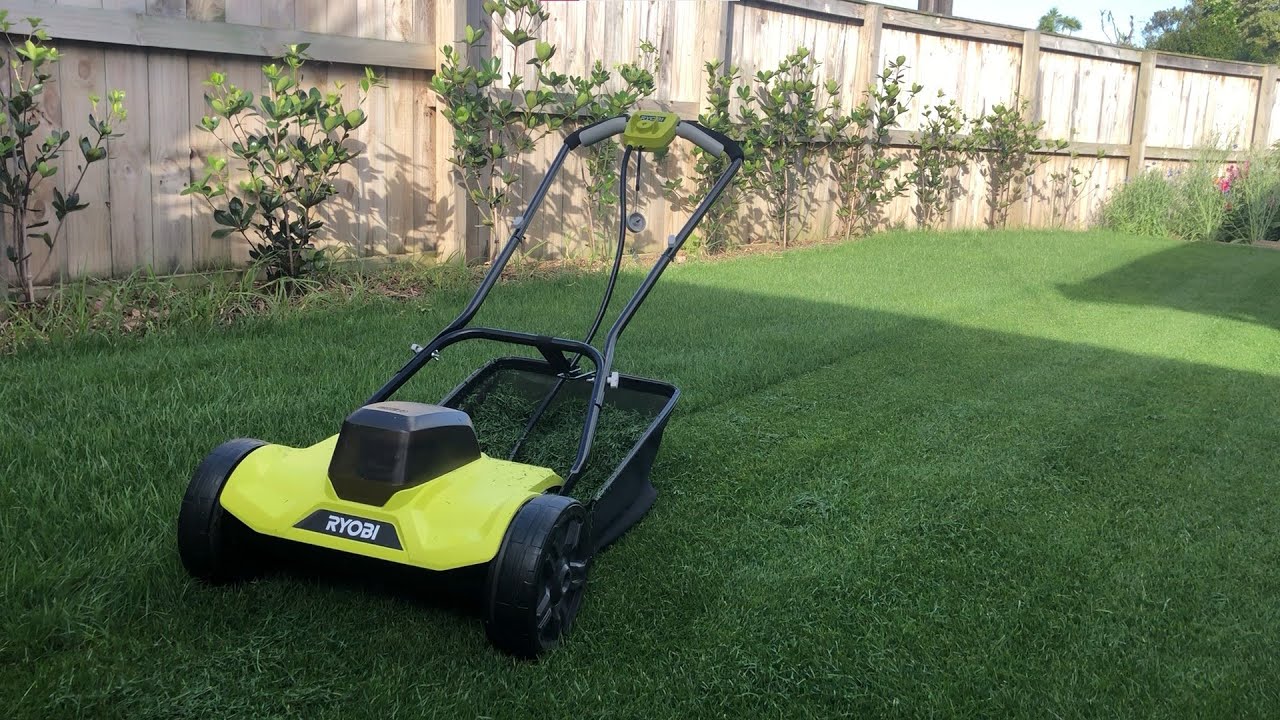 Ryobi Reel Mower VS Overgrown Ryegrass!