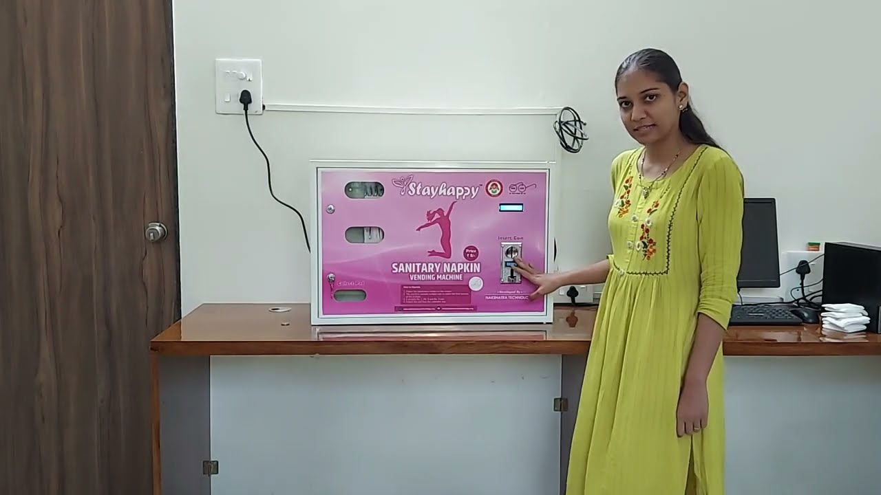 StayHappy Fully Automatic Sanitary Napkin Vending Machine | Coin operated | 50 Napkins capacity