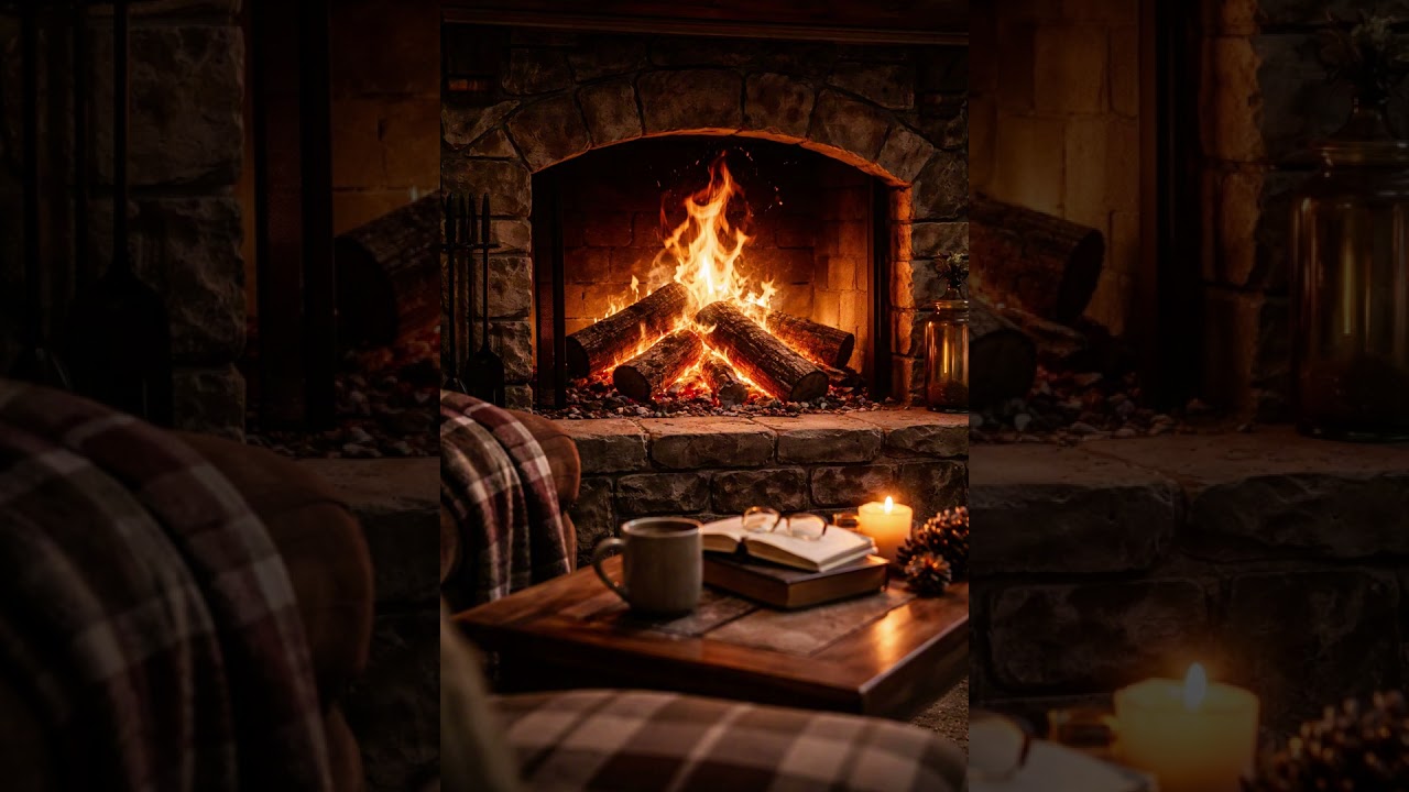 Sleep & Read by the Fireplace 🔥 Cozy Crackling Fire Ambience for Deep Relaxation