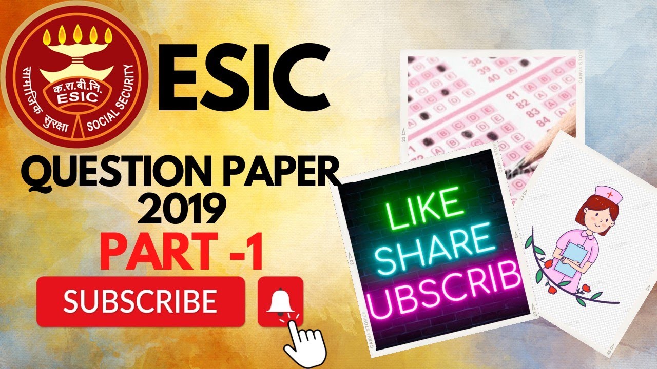 ESIC || shift-1 || Previous year question paper(2019) || Part -1
