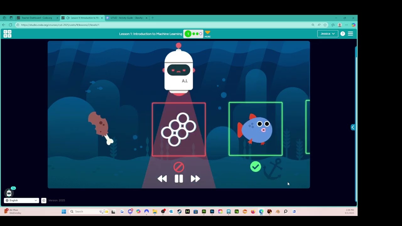 Lesson 1: Introduction to Machine Learning: Level 1 - Code.org - AI and Machine Learning