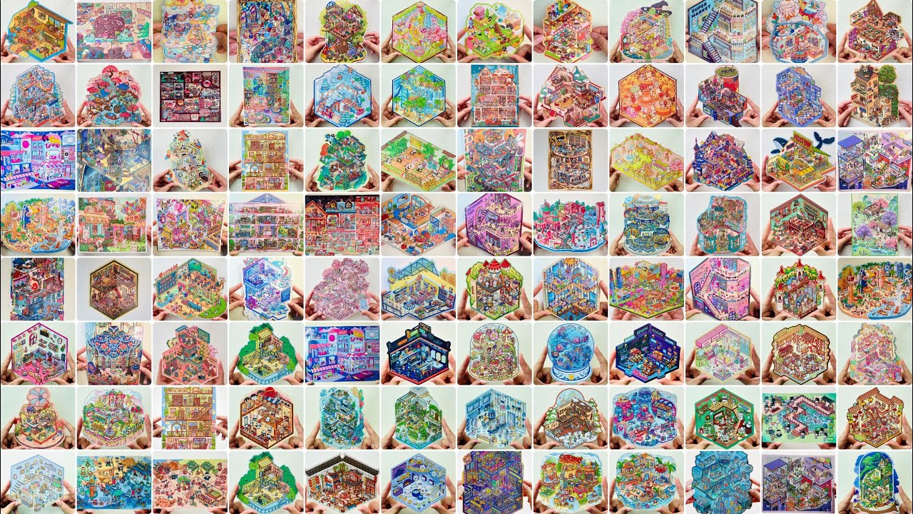 [10HR ASMR] Scene Stickers Collection ✨ Join me in creating 100 scene stickers 🏠