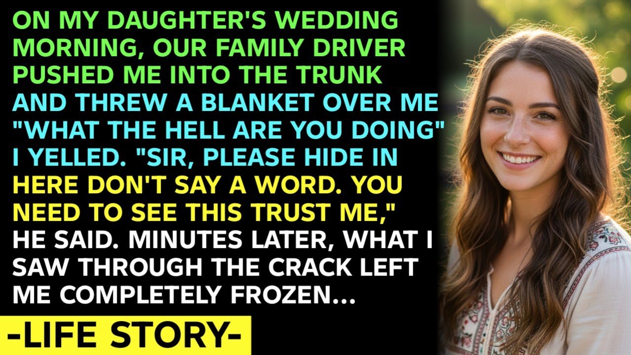 ON MY DAUGHTER'S WEDDING MORNING, OUR FAMILY DRIVER PUSHED ME INTO THE TRUNK AND THREW A BLANKET OVE