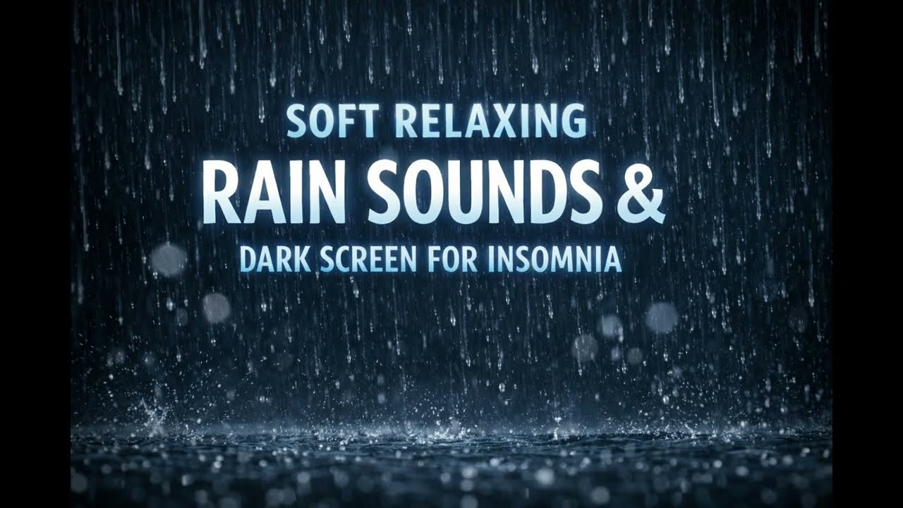 1 HOUR OF SOFT RELAXING RAIN SOUNDs & DARK SCREEN
