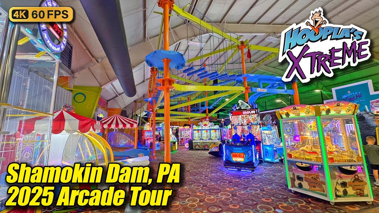 Hoopla's Xtreme Family Fun Center (Shamokin Dam PA), October 2025 arcade tour, new 4K walkthrough