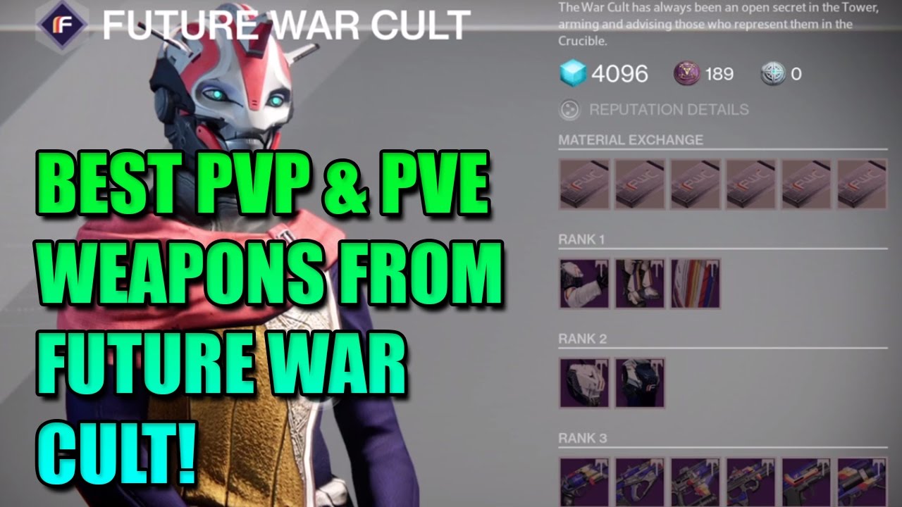 BEST PVP & PVE WEAPONS FROM FUTURE WAR CULT! (DESTINY RISE OF IRON)