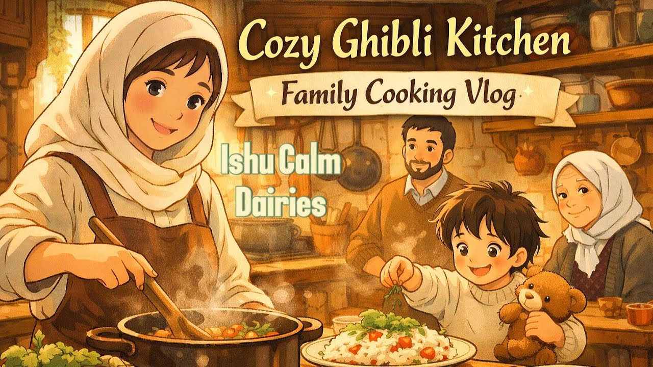 A Peaceful Morning Cooking With Family 🌸 | Cozy Kitchen Animation Vlog | Ishu Calm Dairies