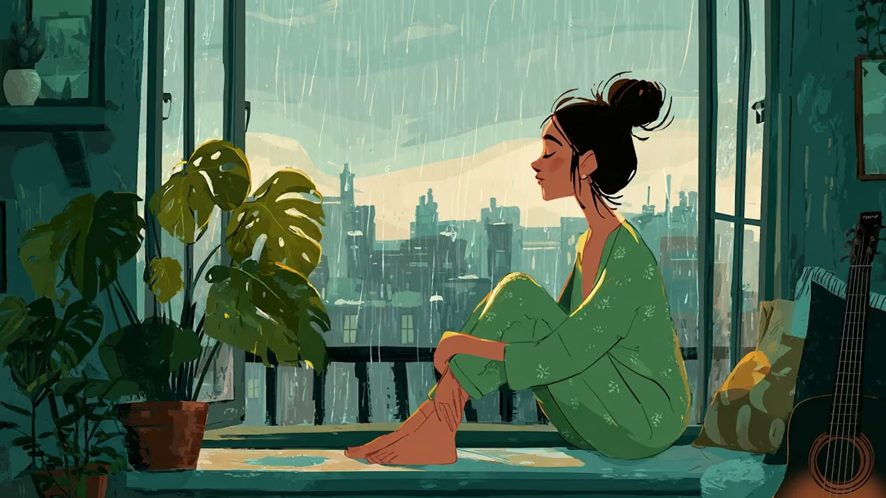 3 Hours Soft Rain & Peaceful Music 🌧️ Calm Night Sleep