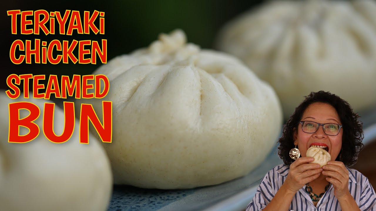 Chinese Steamed Buns Stuffed with Teriyaki Chicken