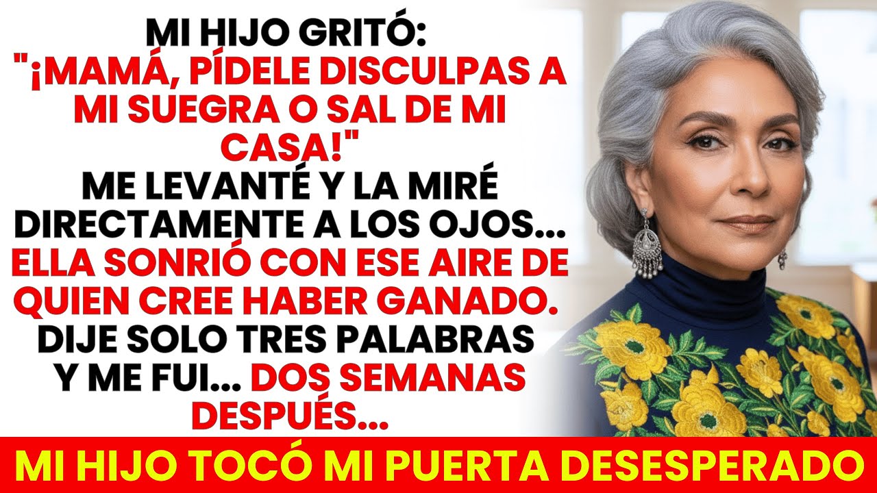 Mi Hijo Gritó: “¡Mamá, Pídele Disculpas a Mi Suegra o Sal de Mi Casa!”… Él No Esperaba Mi Respuesta…