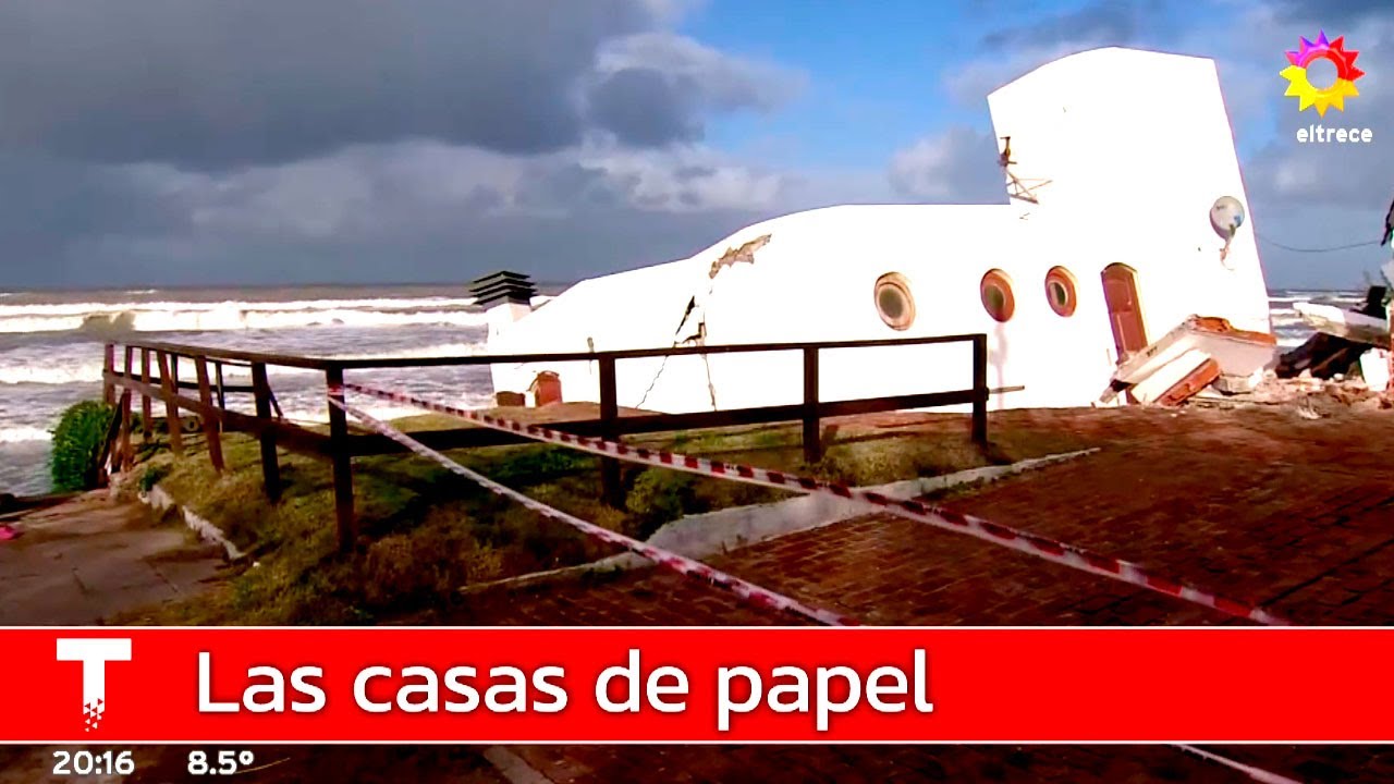 Casas de papel: En Mar del Tuyú el mar está derrumbando las casas