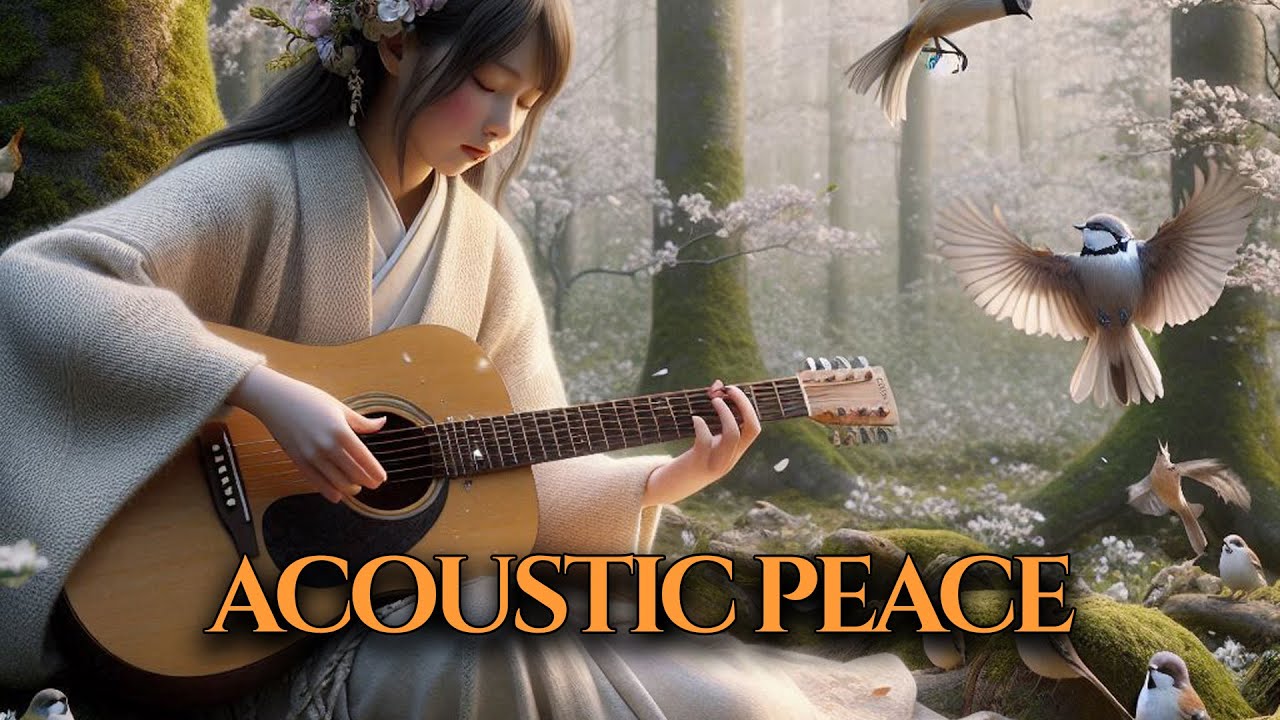Cozy Winter in Kyoto • Falling Snow & Relaxing Acoustic Guitar • Deep Sleep Music
