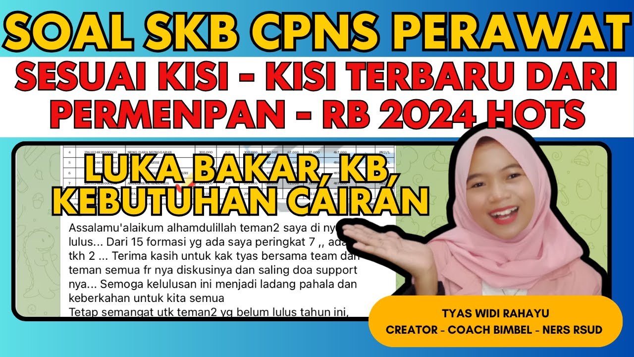 SOAL SKB CPNS PERAWAT DAN SOAL PPPK PERAWAT SESUAI KISI KISI TERBARU 2024 SESUAI FR SKB PERAWAT