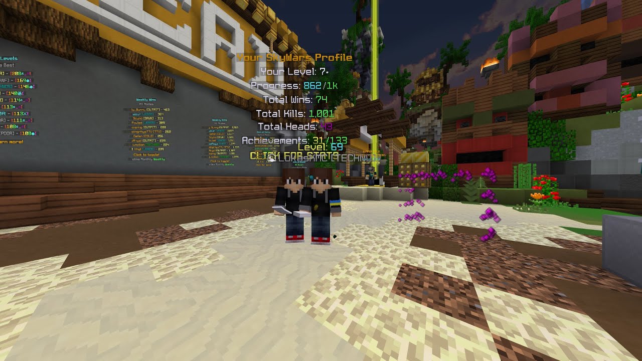 Killing people in skywars