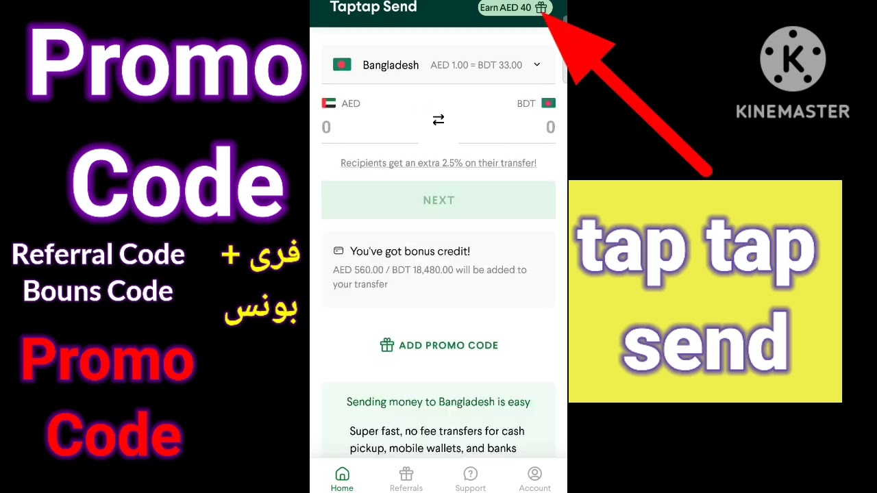 how to get & use tap tap send money transfer Promo code referral code. tap tap send Promo code