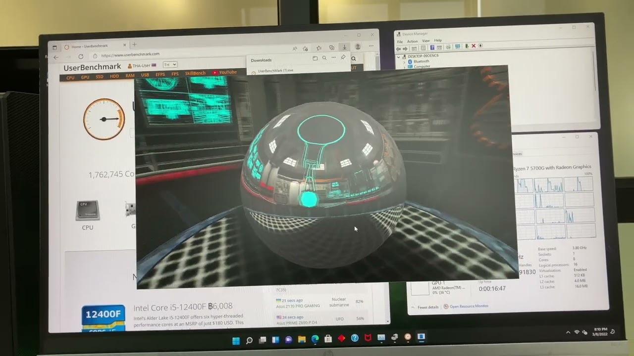 5700G 8c16t 3.8/4.6 DDR4-3200 RTX3060-12G Testing results