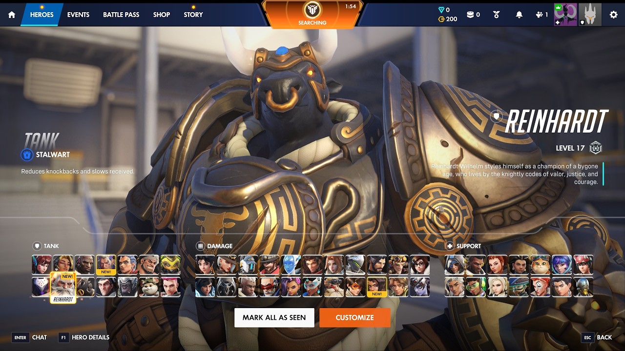 Overwatch REINHARDT STADIUM 37E-2A-8D