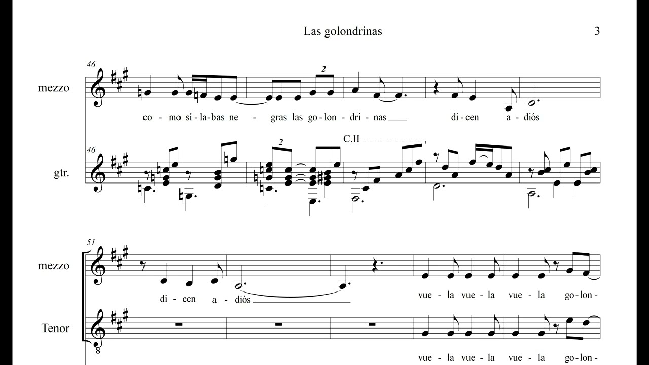 Las golondrinas (Partitura) - Ala Par Dúo