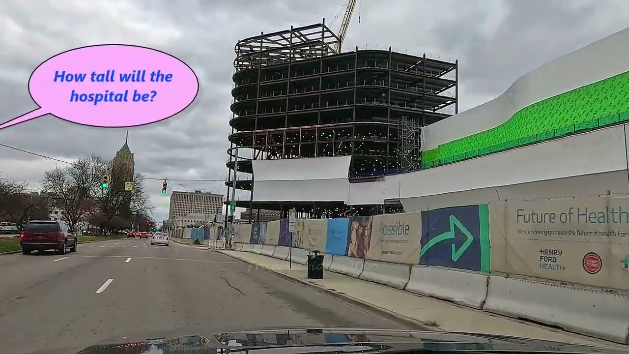 Henry Ford Hospital Expansion Construction Update. December, 2025: Tower Rising Toward 20 Floors.