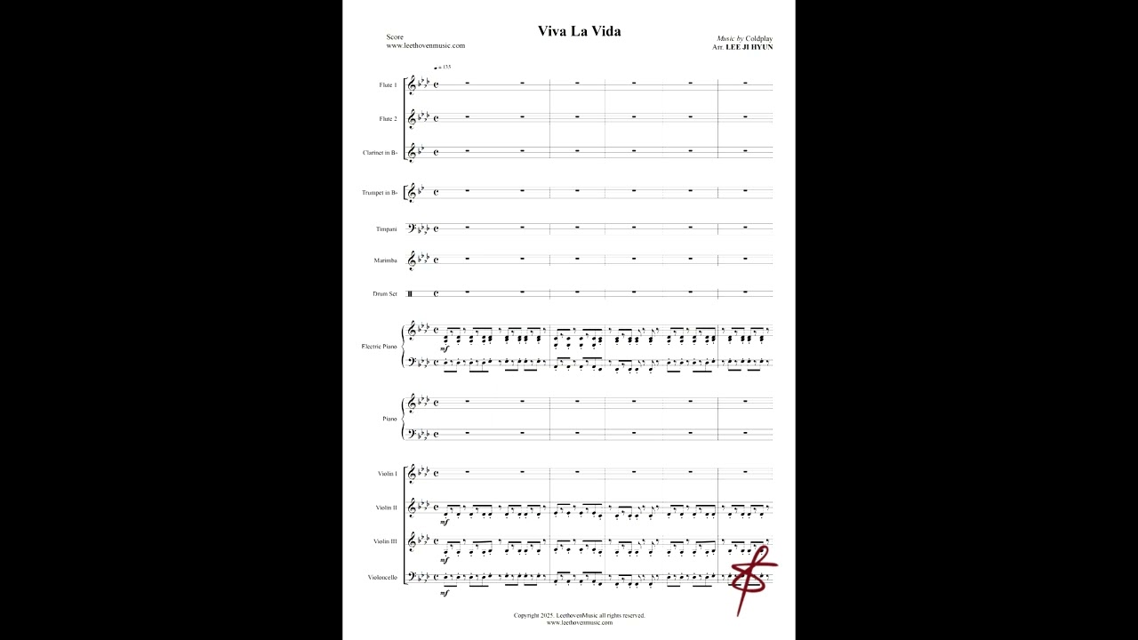Viva La Vida 비바 라 비다 오케스트라 편곡 악보 이토벤뮤직
